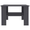 vidaXL Coffee Table Gray 23.6"x23.6"x16.5" Engineered Wood