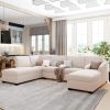 Modern Large U-Shape Sectional Sofa;  Double Extra Wide Chaise Lounge Couch