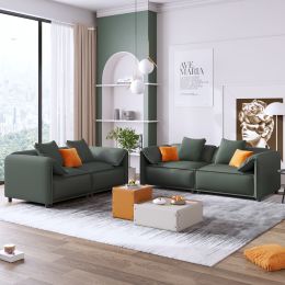 Luxury Modern Style 2 - Piece Living Room Set With 4 Tosiing pillows (Color: green)