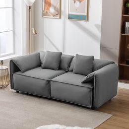 Luxury Modern Style Living Room Upholstery Sofa (Color: Gray)