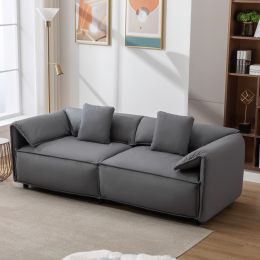 Luxury Modern Style Living Room Upholstery Sofa (Color: Grey)