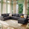 Modern Large Upholstered U-Shape Sectional Sofa;  Extra Wide Chaise Lounge Couch