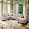 Modern Large Upholstered U-Shape Sectional Sofa;  Extra Wide Chaise Lounge Couch