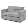 Loveseats Sofa Bed with Pull-out Bed;  Adjsutable Back and Two Arm Pocket