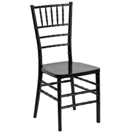 Resin stacking chair; indoor and outdoor universal chair (Color: Black)