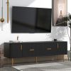 U-Can Modern TV Stand with 5 Champagne Legs - Durable; Stylish and Spacious; TVS Up to 75''