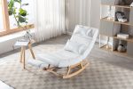 COOLMORE living room Comfortable rocking chair with Footrest/Headrest living room chair Beige