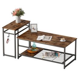 41.7 inch Coffee Table & End table Set (Color: Rustic)