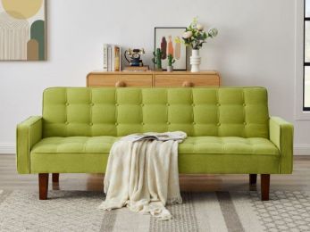 Solid Color Tufetd Sofa Save Space for Living Room (Color: green)