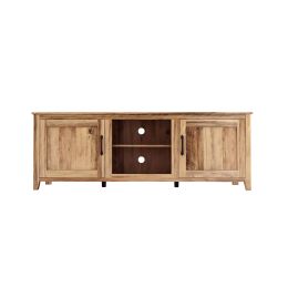 WESOME TV Stand Storage Media Console Entertainment Center; Tradition Black (Color: Light Brown)