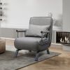 Lounge Chair Adjustable Folding Dual-Purpose Chair Sofa Bed Recliner Chair - gray with pillow XH