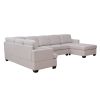 Modern Large Upholstered U-Shape Sectional Sofa;  Extra Wide Chaise Lounge Couch