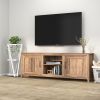 WESOME TV Stand Storage Media Console Entertainment Center; Tradition Black