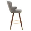 COOLMORE Swivel Bar Stools with Backrest Footrest ; with a fixed height of 360 degrees