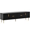 U-Can Modern TV Stand with 5 Champagne Legs - Durable; Stylish and Spacious; TVS Up to 75''