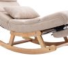 COOLMORE living room Comfortable rocking chair with Footrest/Headrest living room chair Beige