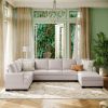 Modern Large Upholstered U-Shape Sectional Sofa;  Extra Wide Chaise Lounge Couch