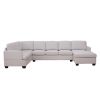 Modern Large Upholstered U-Shape Sectional Sofa;  Extra Wide Chaise Lounge Couch