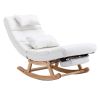 COOLMORE living room Comfortable rocking chair with Footrest/Headrest living room chair Beige