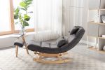 COOLMORE living room Comfortable rocking chair with Footrest/Headrest living room chair Beige