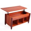 Lifting coffee table with cabinet-dark coffee color