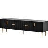 U-Can Modern TV Stand with 5 Champagne Legs - Durable; Stylish and Spacious; TVS Up to 75''