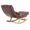 COOLMORE living room Comfortable rocking chair with Footrest/Headrest living room chair Beige