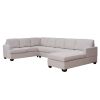 Modern Large Upholstered U-Shape Sectional Sofa;  Extra Wide Chaise Lounge Couch