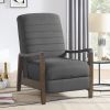 Push Back Recliner with Wooden Arms