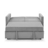 Loveseats Sofa Bed with Pull-out Bed;  Adjsutable Back and Two Arm Pocket