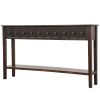 Rustic Entryway Console Table, 60" Long Sofa Table with two Different Size Drawers and Bottom Shelf for Storage