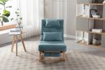 COOLMORE living room Comfortable rocking chair with Footrest/Headrest living room chair Beige