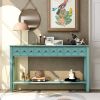 Rustic Entryway Console Table, 60" Long Sofa Table with two Different Size Drawers and Bottom Shelf for Storage