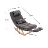 COOLMORE living room Comfortable rocking chair with Footrest/Headrest living room chair Beige