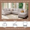 Modern Large Upholstered U-Shape Sectional Sofa;  Extra Wide Chaise Lounge Couch