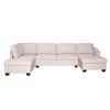 Modern Large U-Shape Sectional Sofa;  Double Extra Wide Chaise Lounge Couch