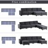 3 Pieces U shaped Sofa with Removable Ottomans