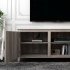 WESOME TV Stand Storage Media Console Entertainment Center; Tradition Black