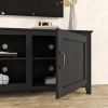 WESOME TV Stand Storage Media Console Entertainment Center; Tradition Black