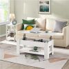 Modern 38.6" Rectangle Wooden Lift Top Coffee Table with Lower Shelf; Multiple Colors and Sizes