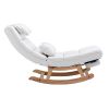 COOLMORE living room Comfortable rocking chair with Footrest/Headrest living room chair Beige