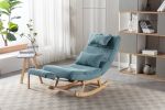 COOLMORE living room Comfortable rocking chair with Footrest/Headrest living room chair Beige