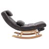 COOLMORE living room Comfortable rocking chair with Footrest/Headrest living room chair Beige