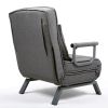 Lounge Chair Adjustable Folding Dual-Purpose Chair Sofa Bed Recliner Chair - gray with pillow XH