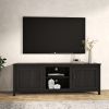 WESOME TV Stand Storage Media Console Entertainment Center; Tradition Black