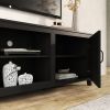 WESOME TV Stand Storage Media Console Entertainment Center; Tradition Black