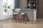 COOLMORE Swivel Bar Stools with Backrest Footrest ; with a fixed height of 360 degrees