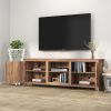 WESOME TV Stand Storage Media Console Entertainment Center; Tradition Black