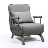 Lounge Chair Adjustable Folding Dual-Purpose Chair Sofa Bed Recliner Chair - gray with pillow XH