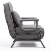 Lounge Chair Adjustable Folding Dual-Purpose Chair Sofa Bed Recliner Chair - gray with pillow XH